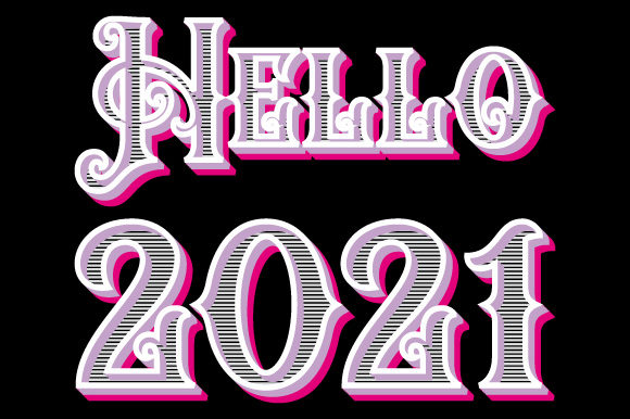 Hello 2021 Retro Vintage Sign EPS