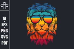 Lion Retro Eyeglasses Illustration