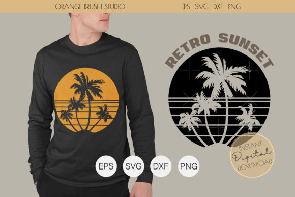 Palm Trees Retro Svg Cut File