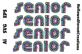 Pastel Senior Embroidery Design