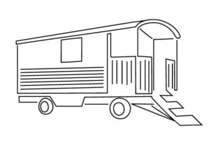 Retro Mobile Home Embroidery Design