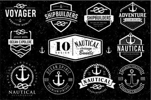 Set of Nautical Logo Badges and Labels