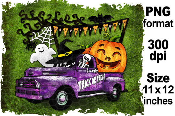 Sublimation Halloween Vintage Truck