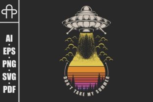 Ufo Sunset Retro
