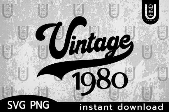 Vintage 1980 Embroidery Design