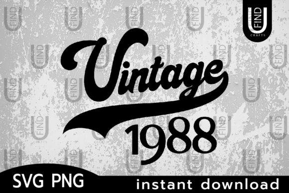Vintage 1988 Embroidery Design