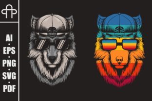 Wolf Cool Retro Illustration